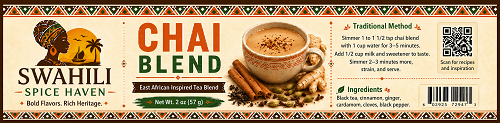File:Swahili Spice Haven Chai Blend Label.png
